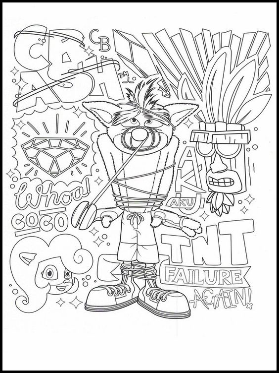 Scene Crash Bandicoot Coloring Page