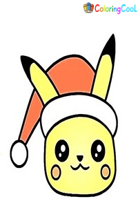How To Draw Cute Chrismas Pikachu – Details Instructions Coloring Page
