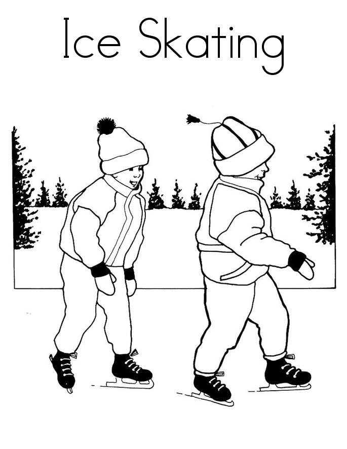 Best Friends In Ice Skating Coloring Page