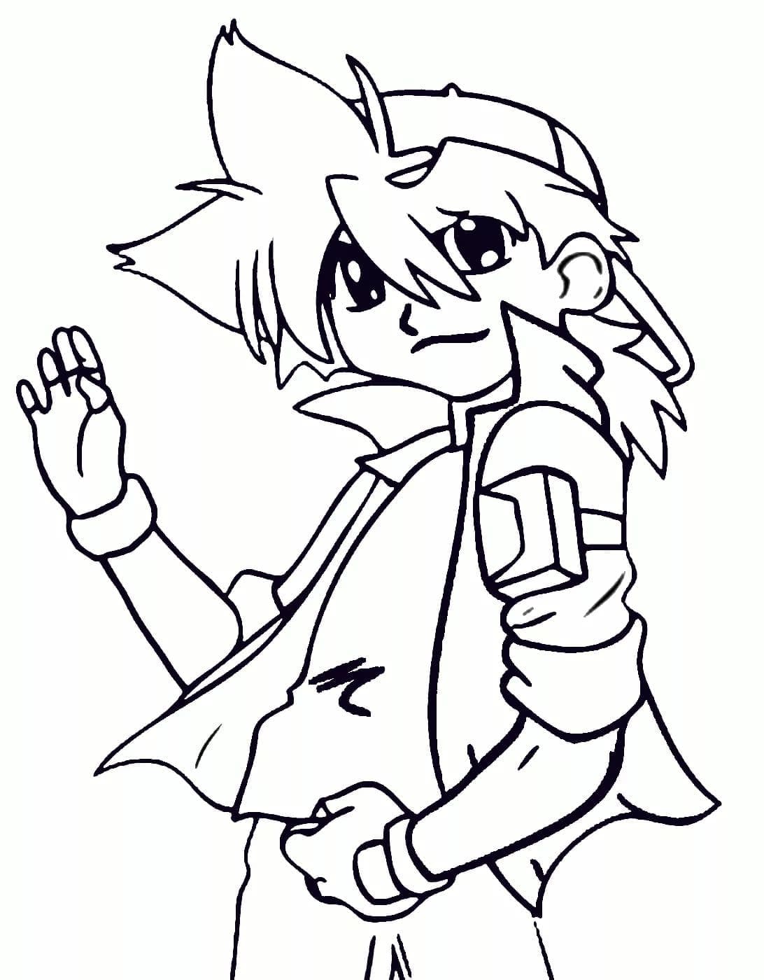 A schoolboy In The Beyblade Coloring Page