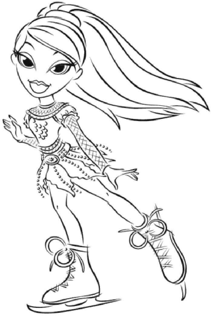 Little Princess Ice Skating Coloring Page