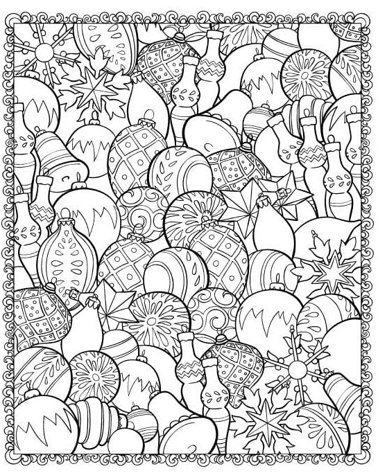 Antistress In New Year’s Style Coloring Page