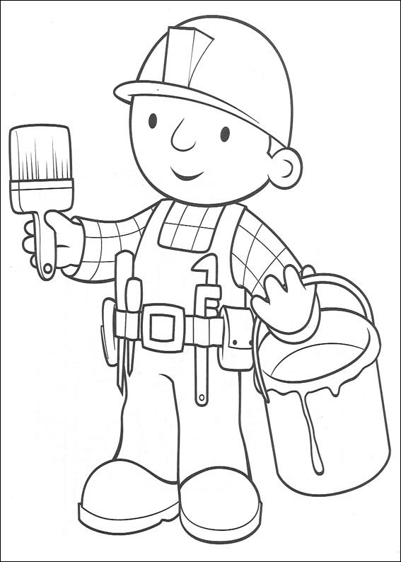 Bob The Builder Paints The House Coloring Page