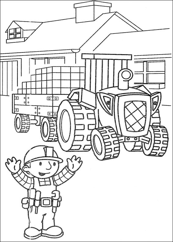 Printable Leader Bob The Builder Coloring Page