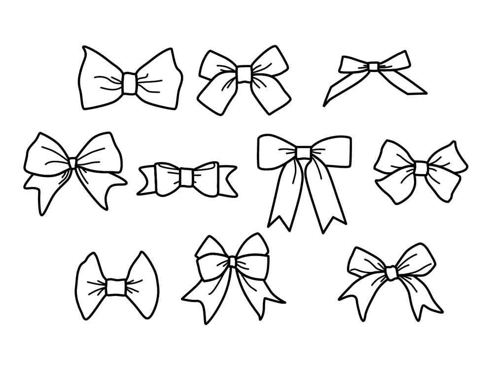Multi Bows Coloring Page