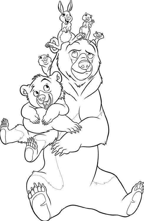 Brother Bear Hold Small Coloring Page