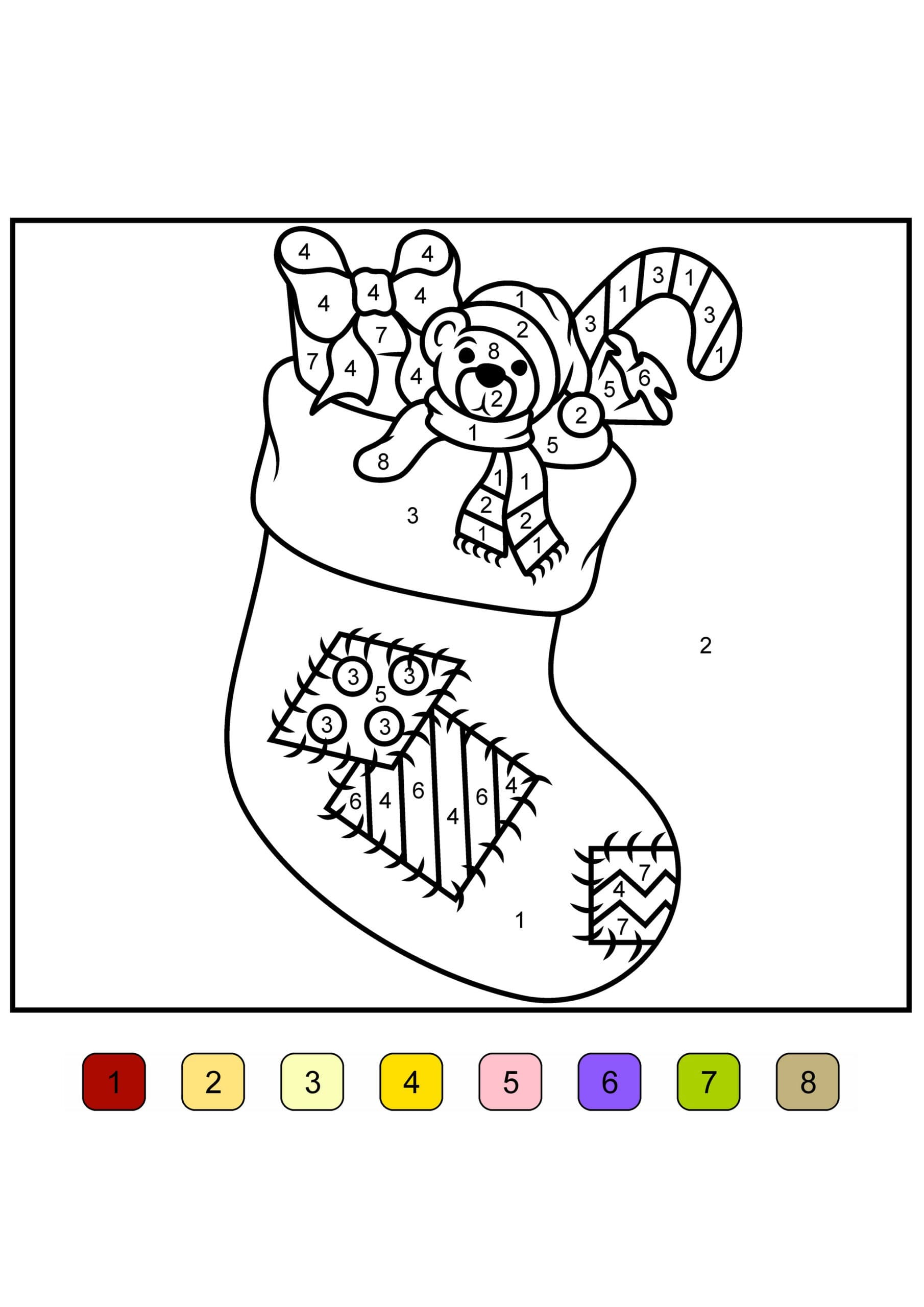 Color the Christmas sock Coloring Page