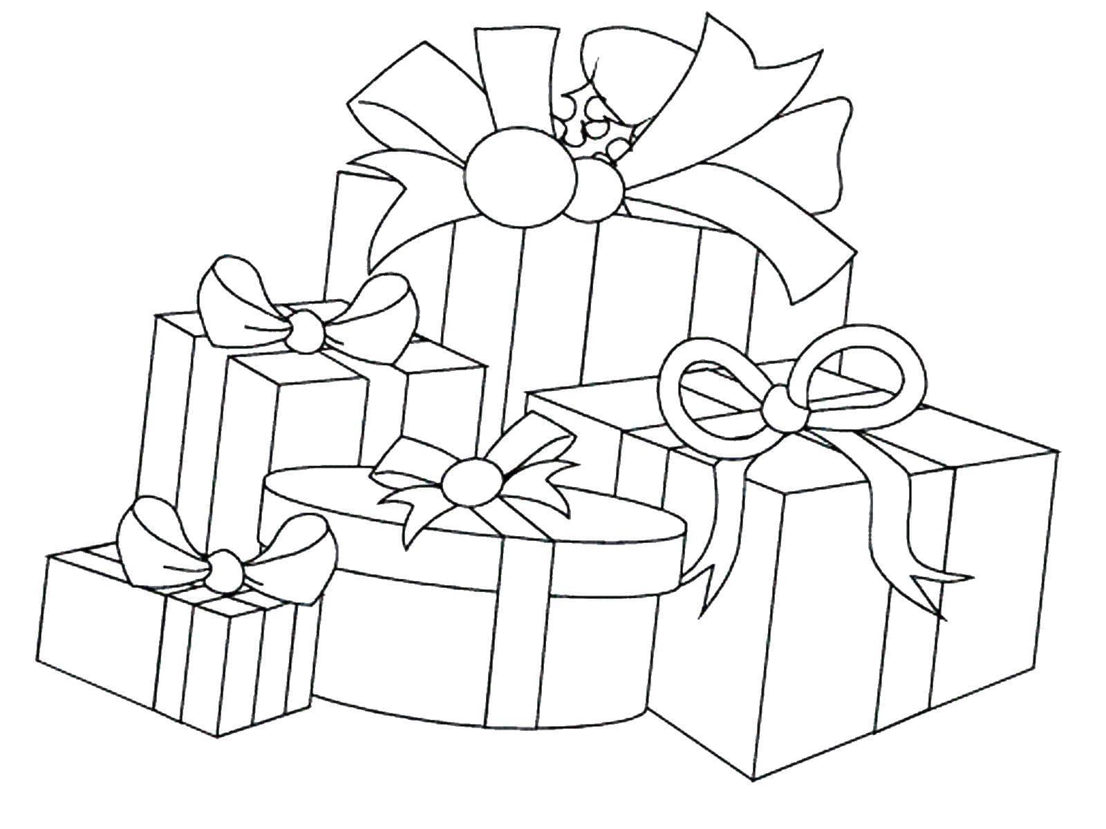 Congratulatory Boxes With Gifts Coloring Page