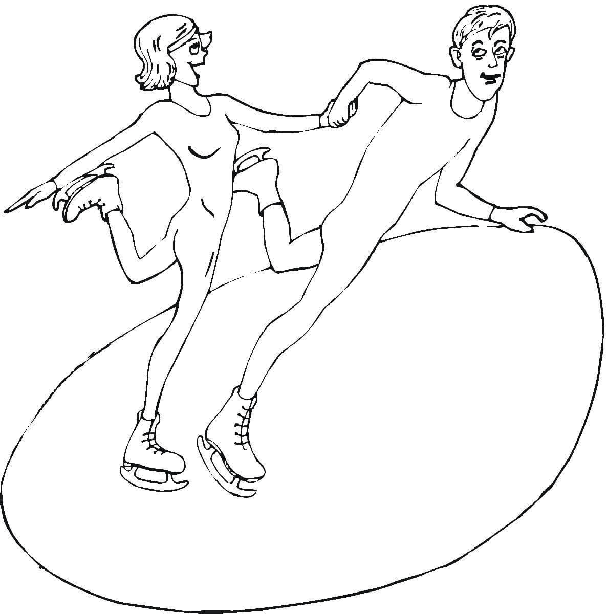 Couple Of Ice Skaters Coloring Page