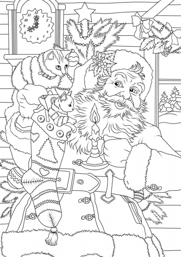 Curious Kitten Crawled Into A Sock Coloring Page