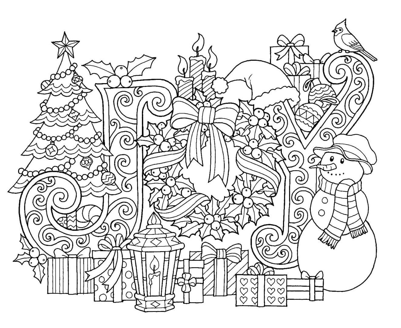 Everything Ready For The New Year Coloring Page