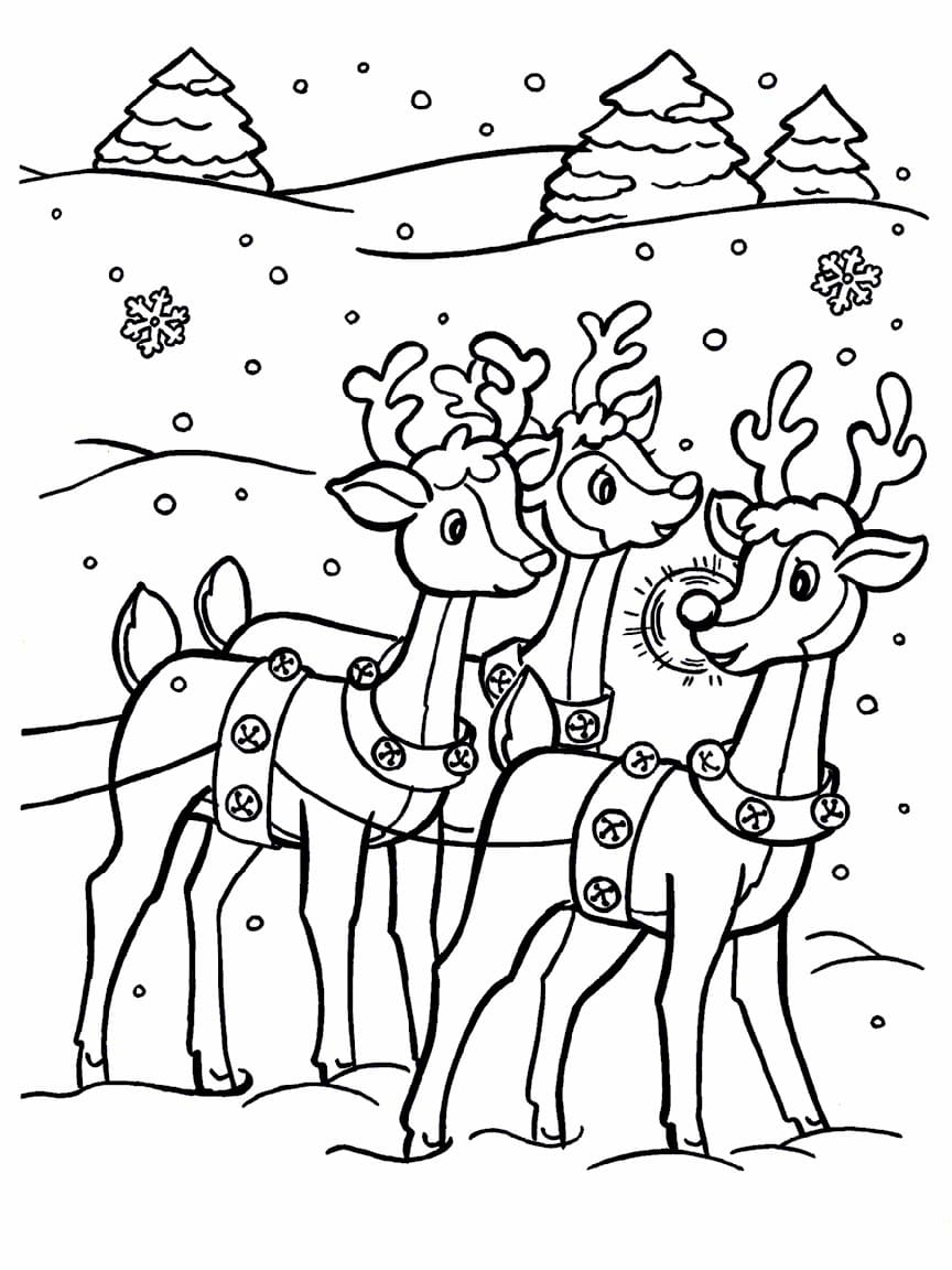 Fast Reindeer Coloring Page