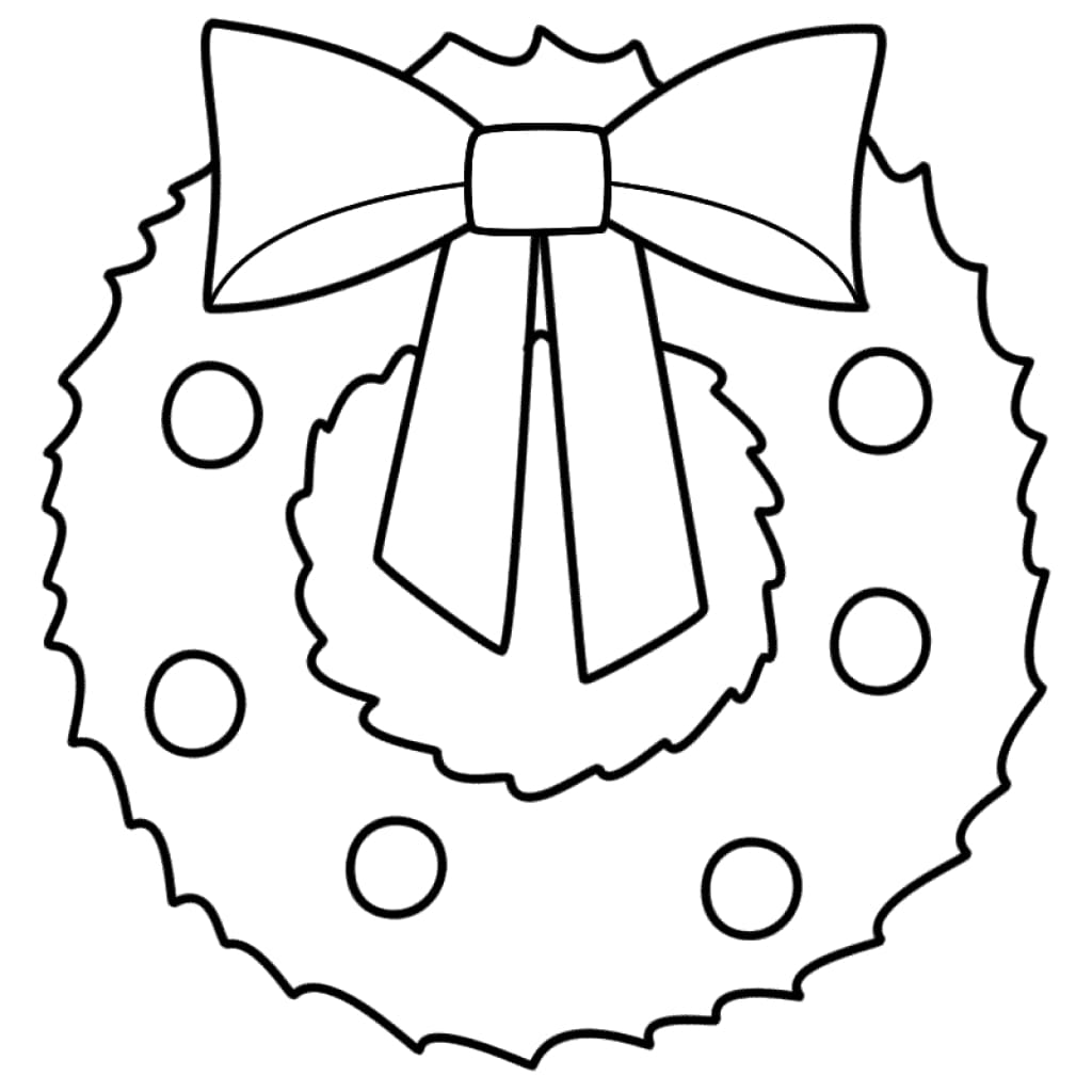 Festive Wreath Coloring Page