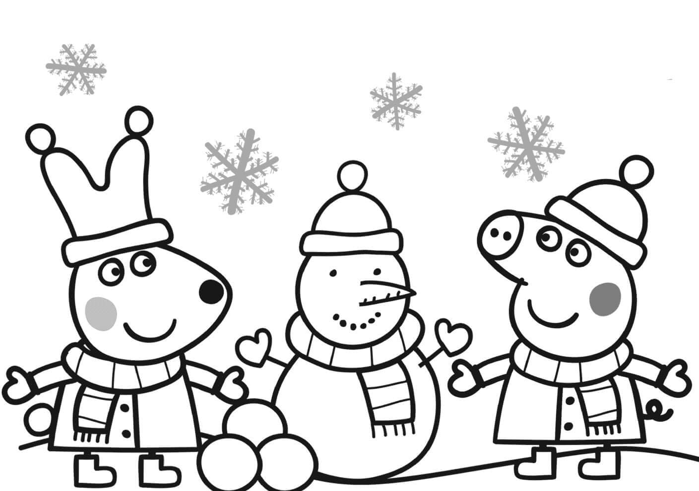 George And Peppa Coloring Page