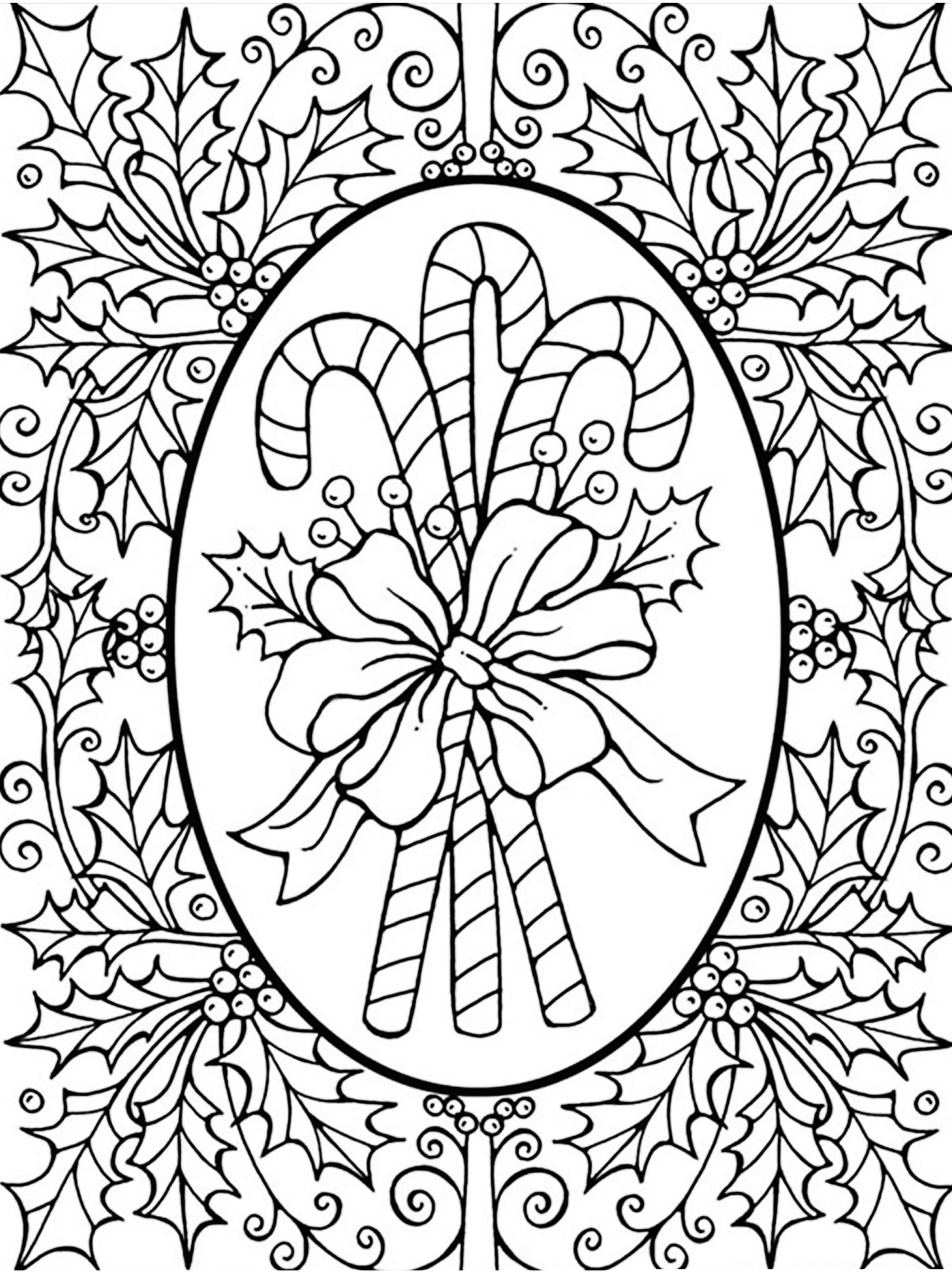Greeting Card With New Year’s Candies Coloring Page