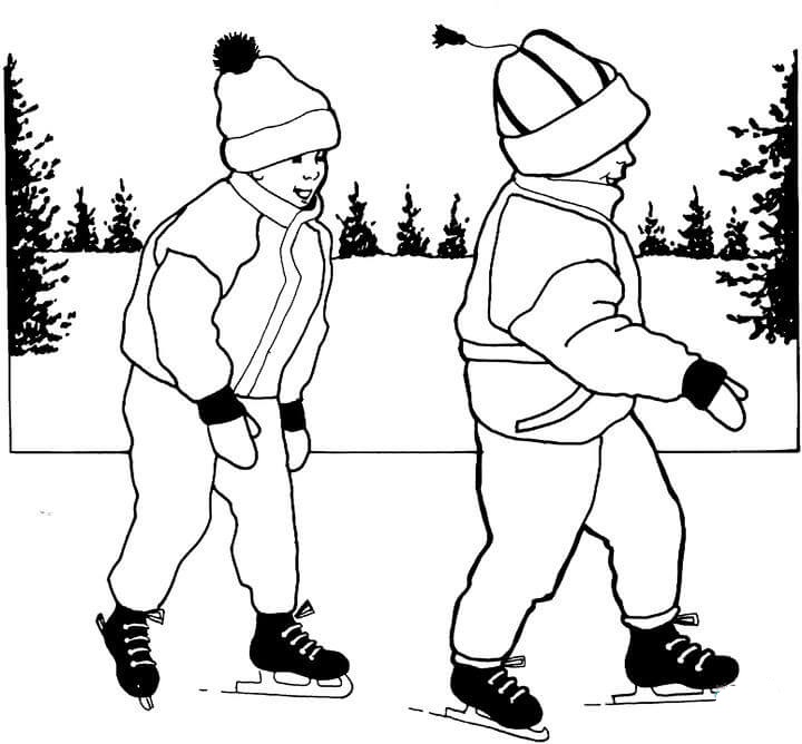 The Best Friends Ice Skating Coloring Page