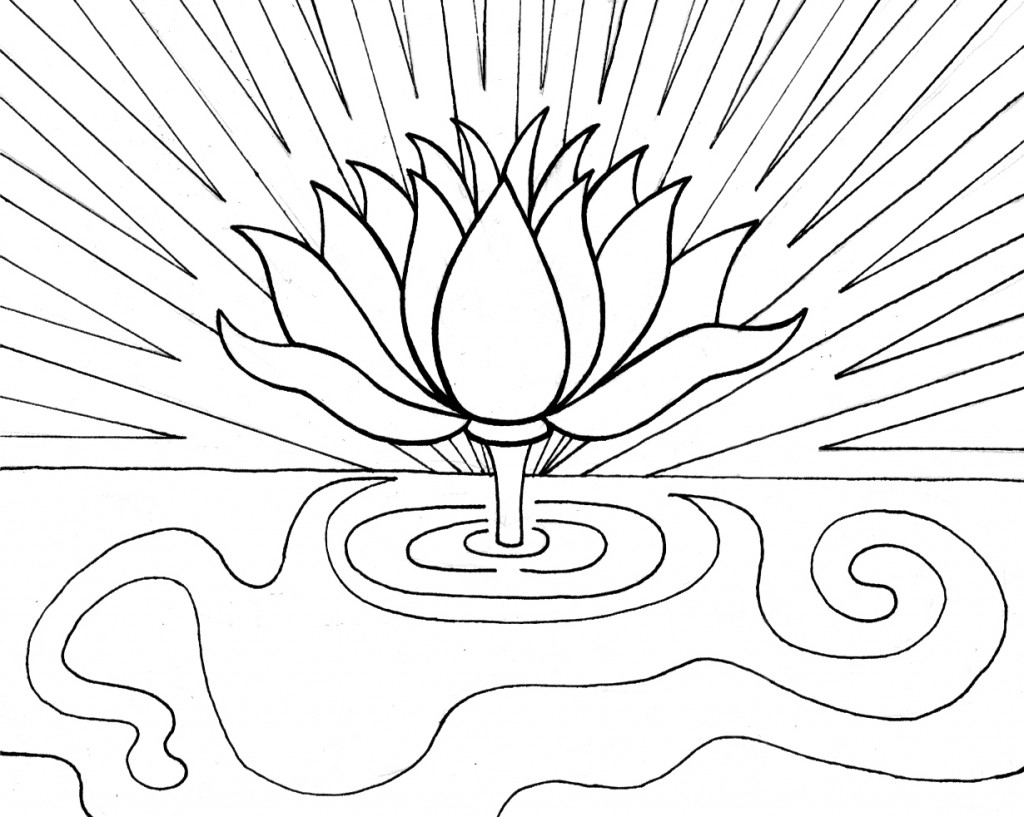 Printable Flower Lotus For Children
