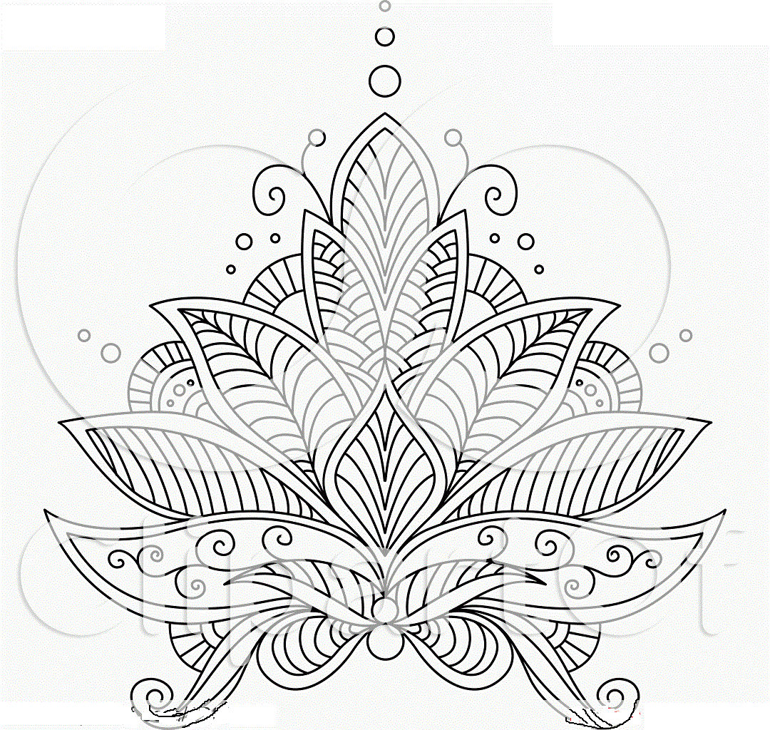New Lotus Flower For Kids Coloring Page