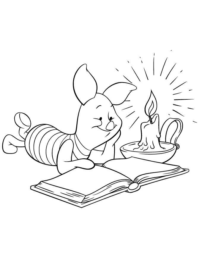 Piglet Reading A Book