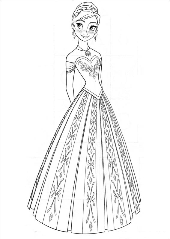 Queen Anna Of Arendelle Coloring Page