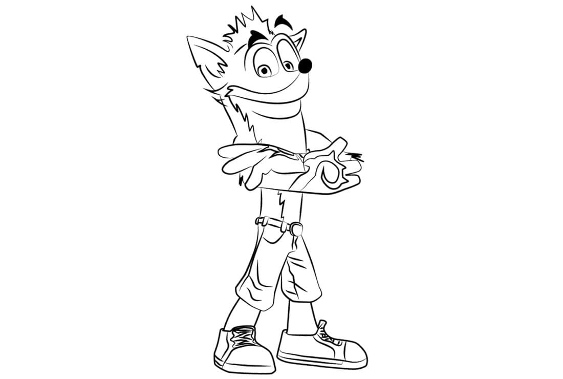 New Crash Bandicoot Crossed Arms Coloring Pages   Coloring Cool