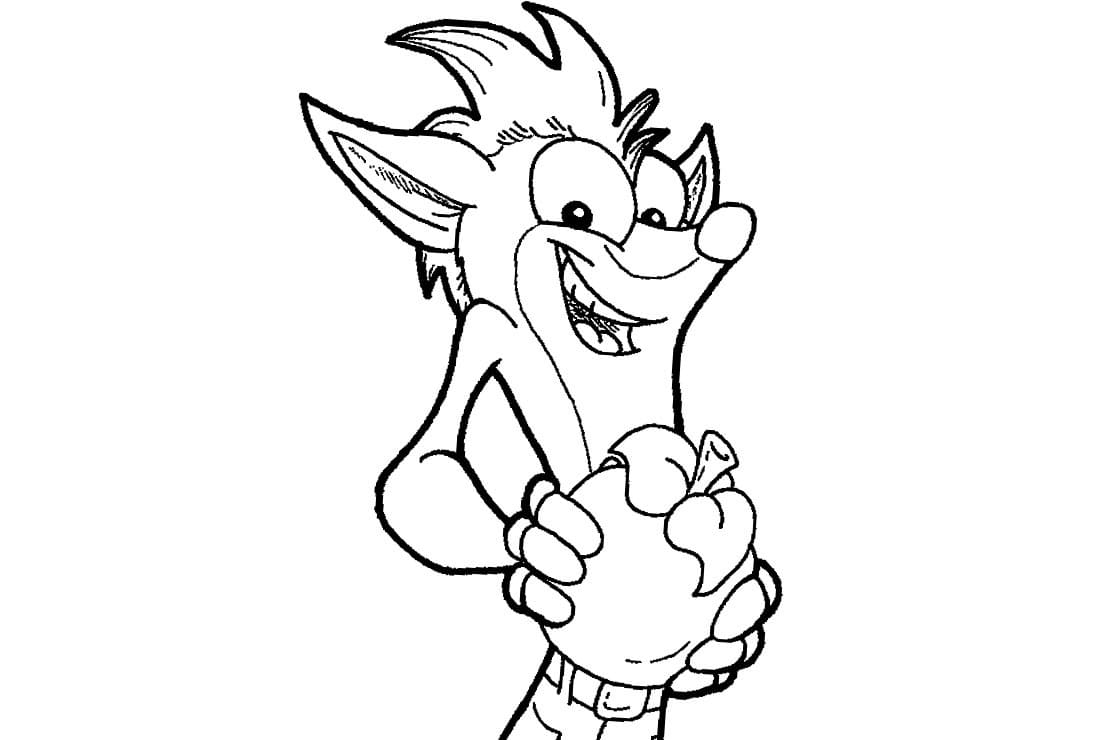 Crash Bandicoot And Fruit Coloring Pages   Coloring Cool