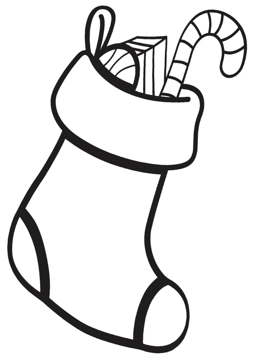 Santa Claus Hides Gifts In Christmas Socks Coloring Page