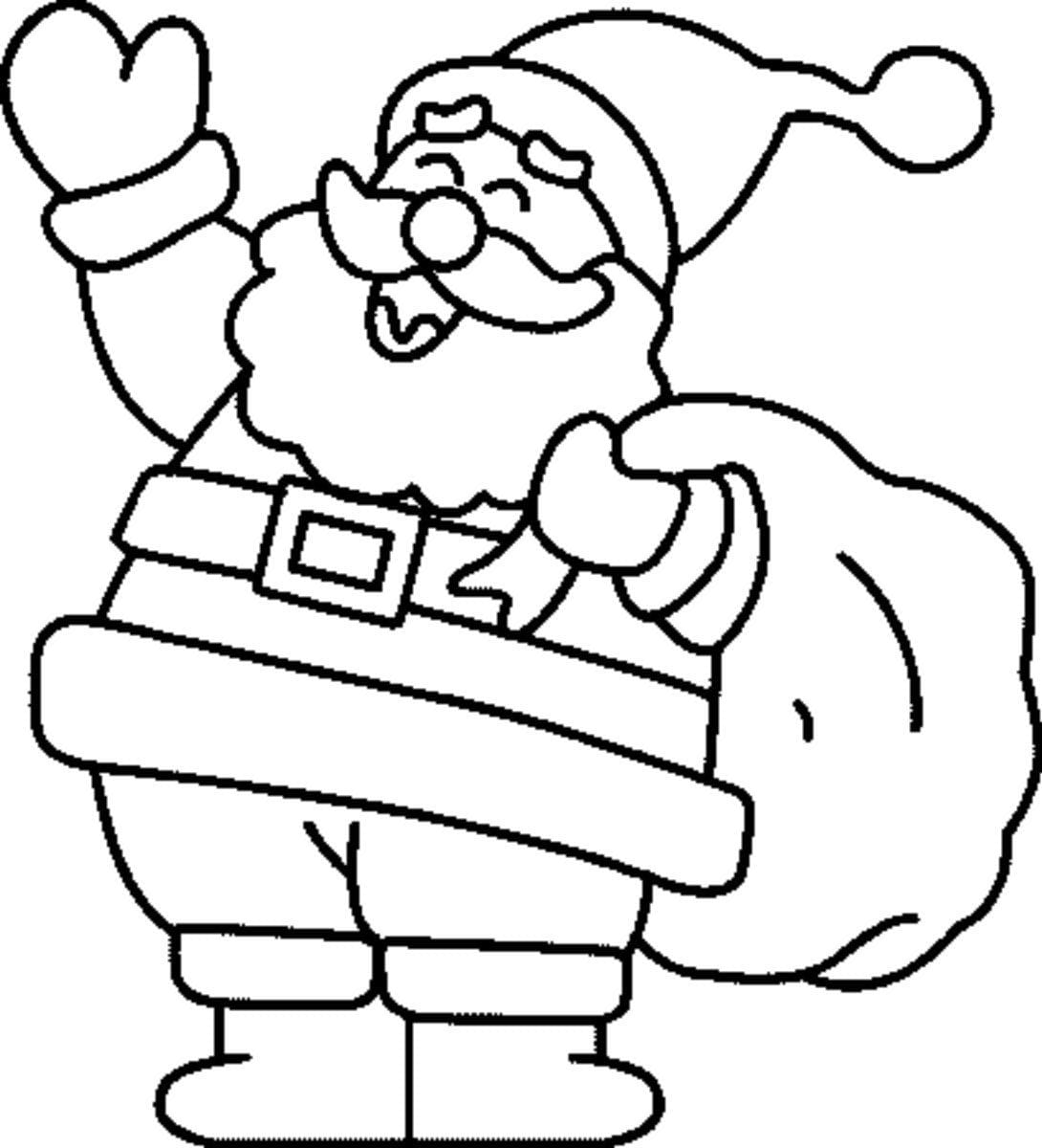 Santa Claus With A Bag Of Gifts Coloring Page