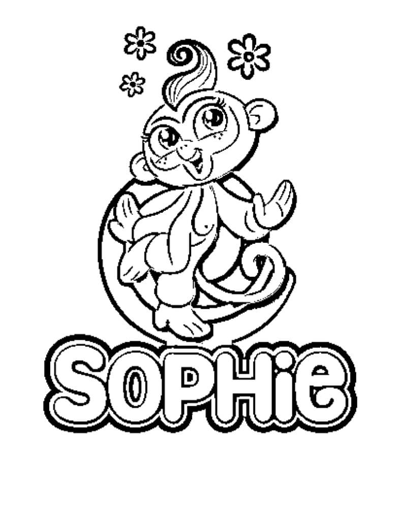 Sophie Fingerlings Monkey Coloring Page