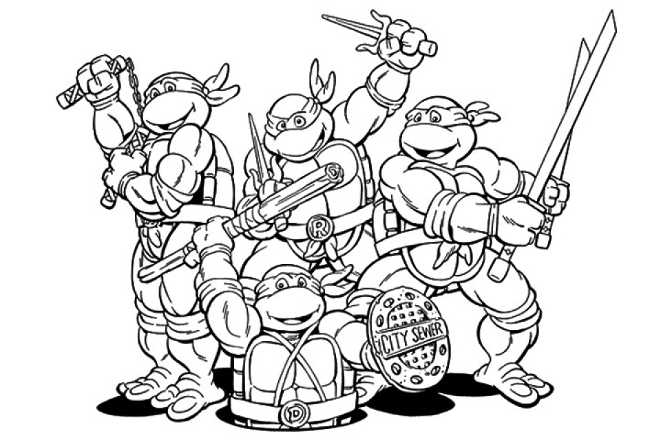 Print New Nina Turtles Coloring Page