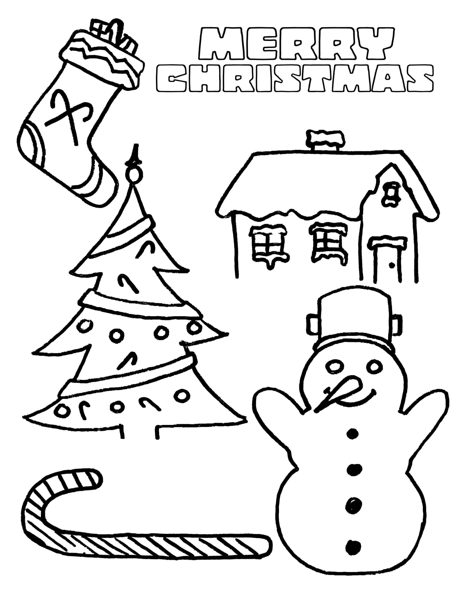 Main Attributes Of Christmas. Coloring Page