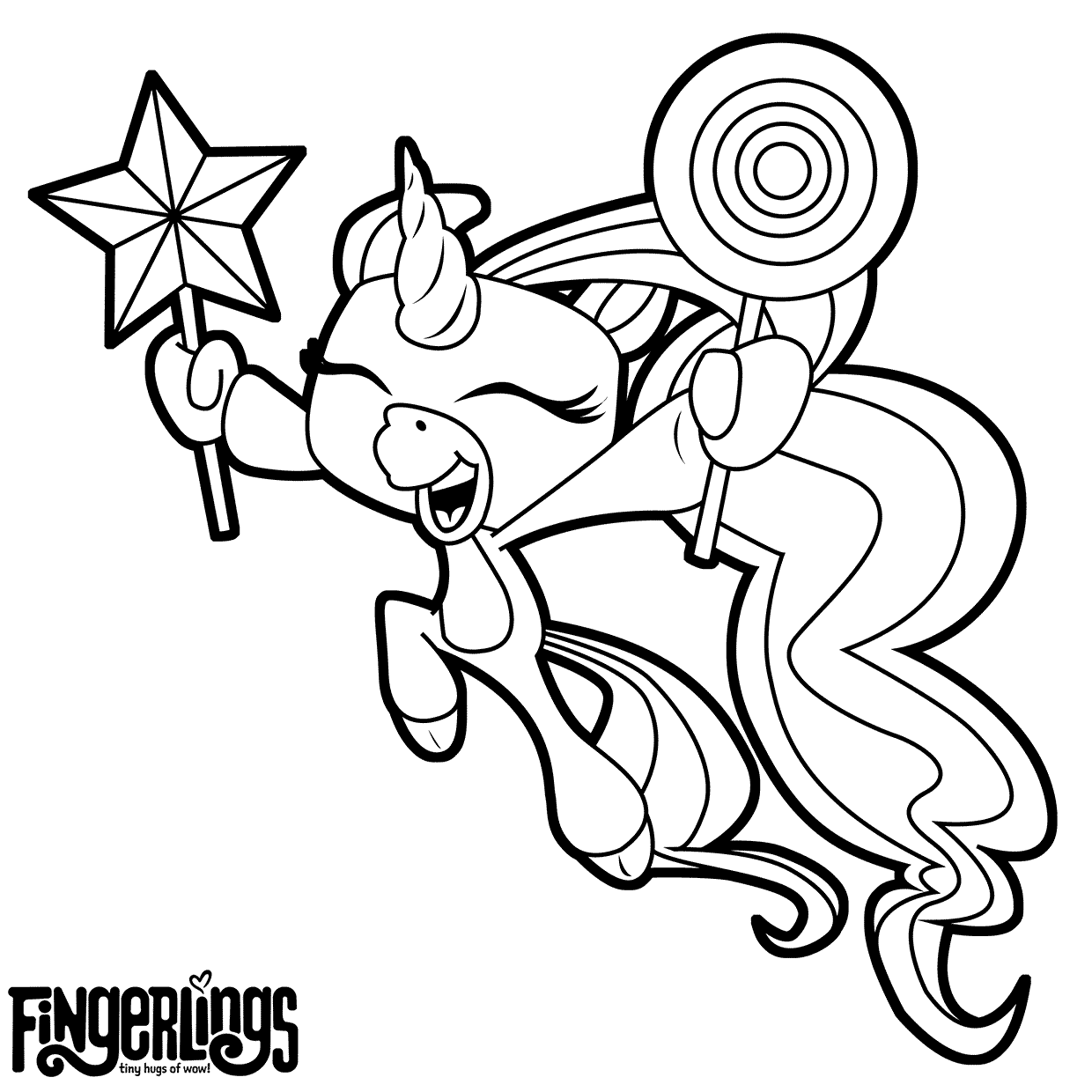 Unicorn Fingerlings Coloring Page