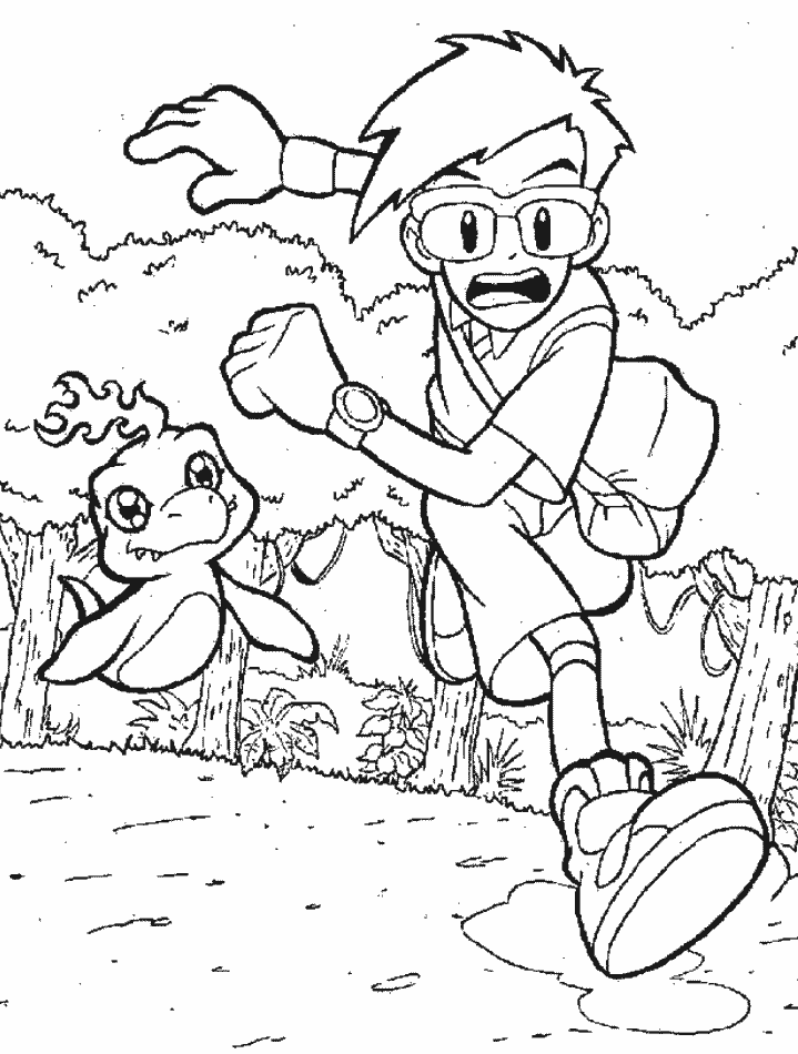 Boy Run Video Game Coloring Page