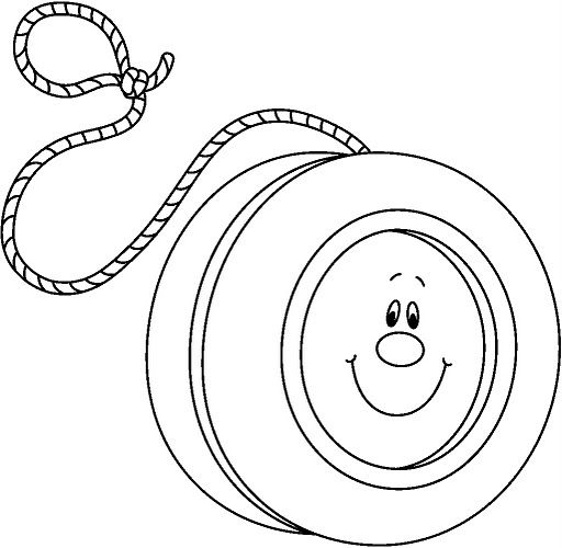 Yo Yo With Funny Face Coloring Page