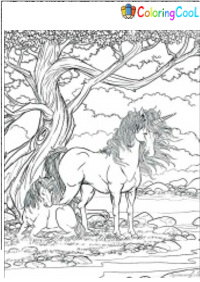 Adult Unicorn Coloring Pages