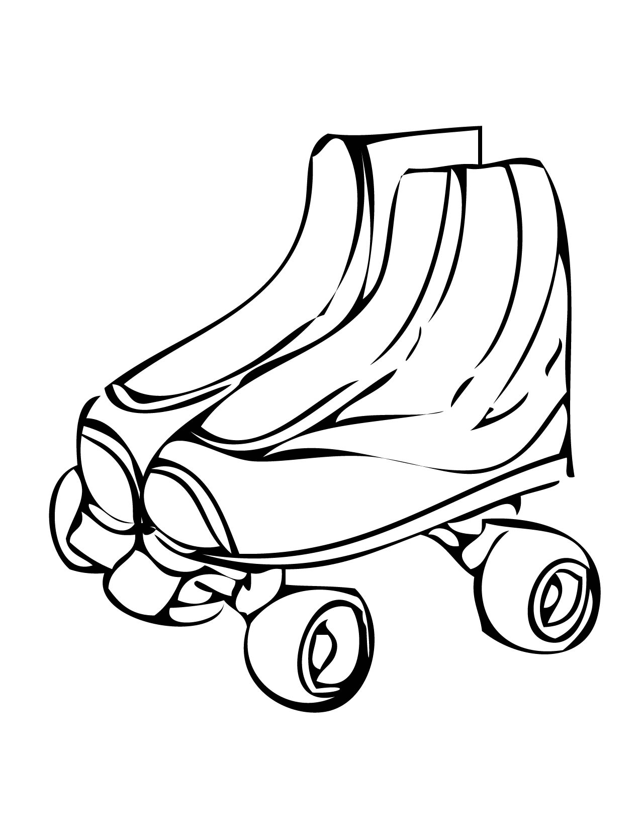 A Pair Shoes For Ice Skating Coloring Page