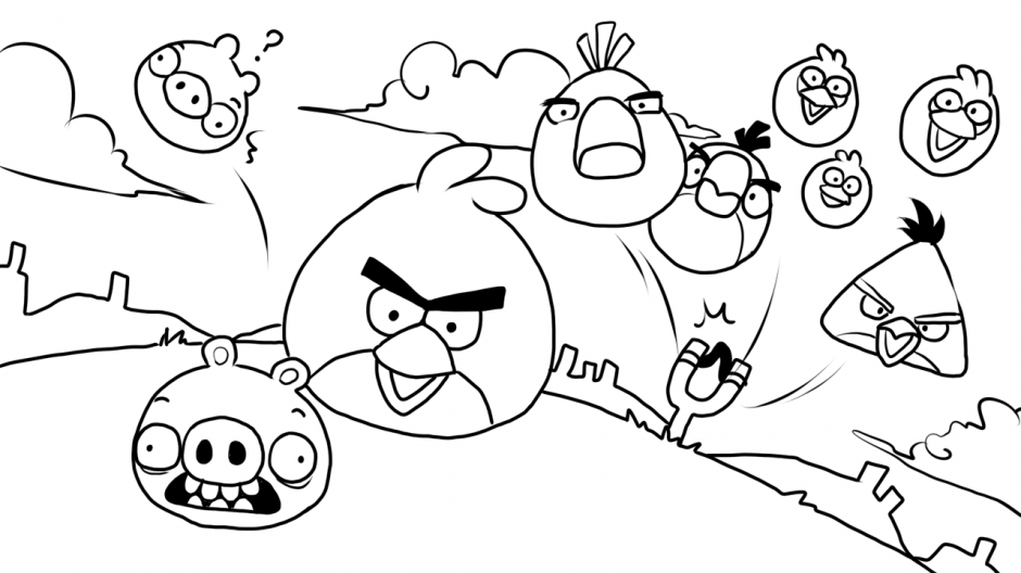 Nice Some Angry Birds Cool Coloring Page