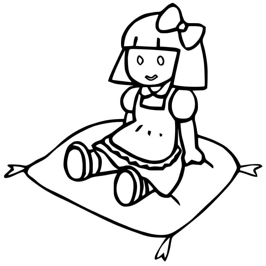 Baby Girl And Bow Coloring Page