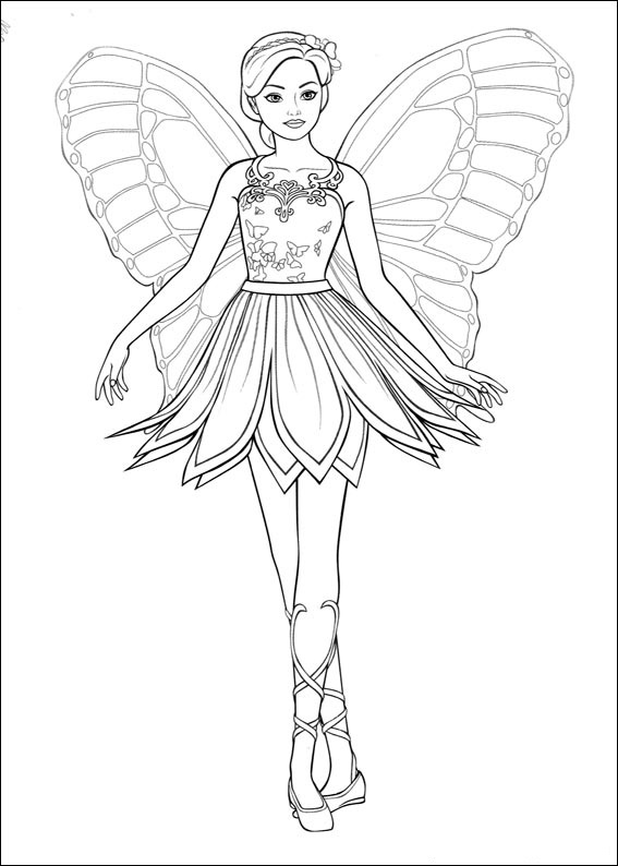 New Barbie Fairy Coloring Page