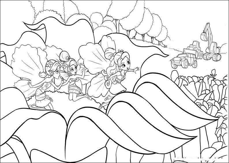 Barbie Thumbelina For Children Coloring Page