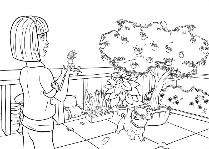 Barbie Thumbelina In Village Coloring Page