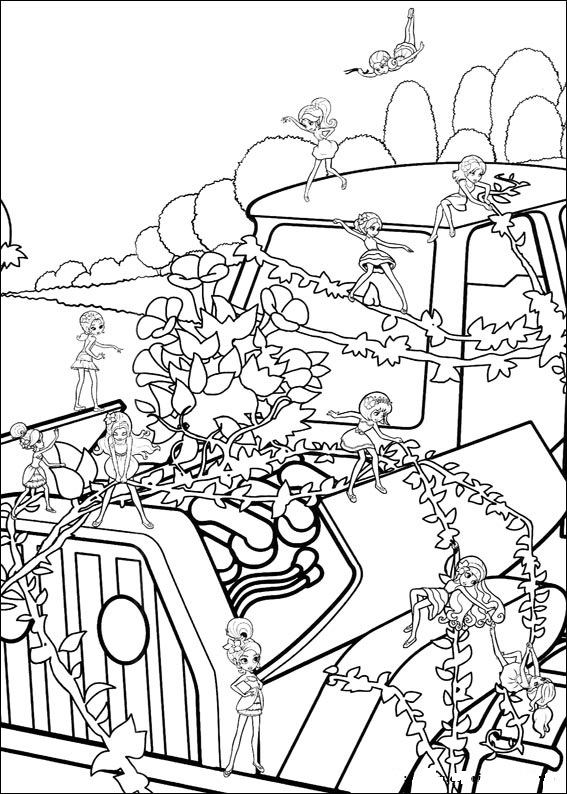 Barbie And Friends Coloring Page