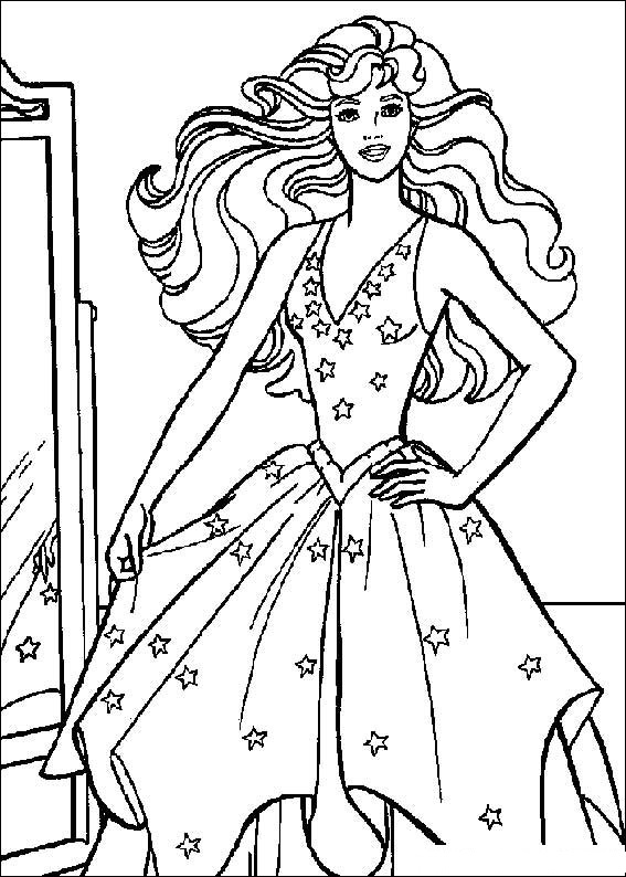 Barbie Is Very Fashionable Coloring Page