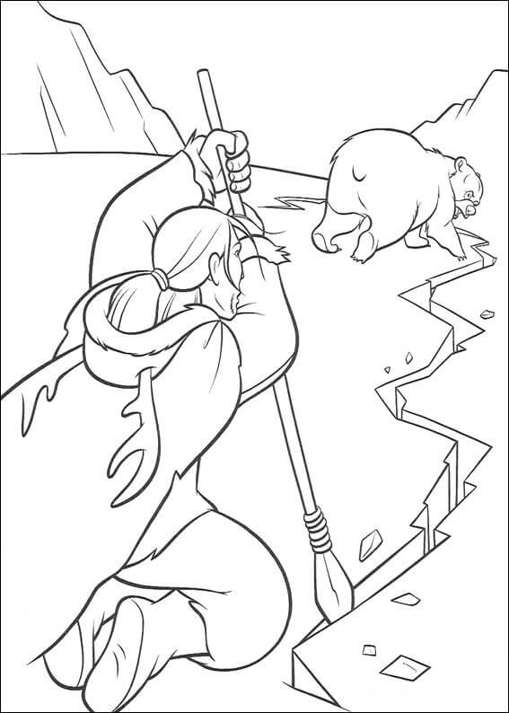 Hunter Follow Brother Bear Coloring Page
