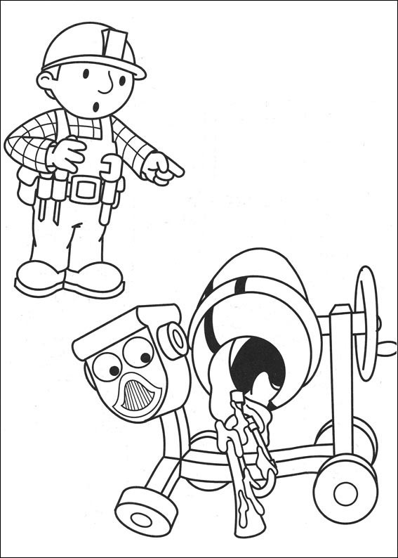 New Handsome Bob The Builder Coloring Page