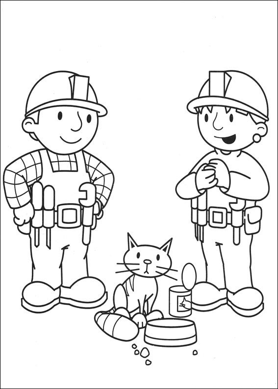 Handsome Bob The Builder Coloring Page
