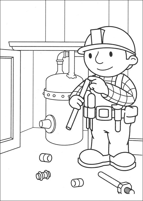 Cute Bob The Builder Coloring Page
