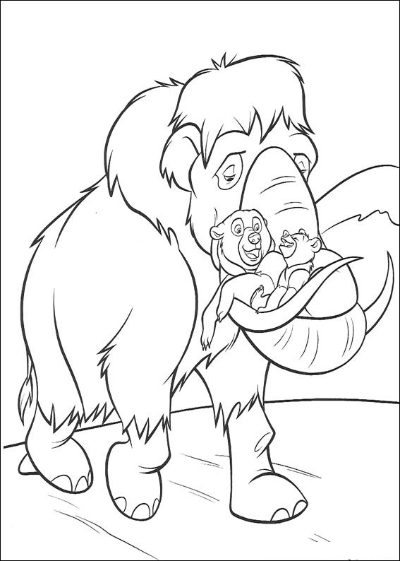 Brother Bear And Elephant Coloring Page