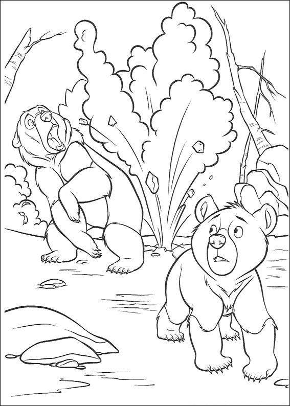 Brother Bear Is Playing Coloring Page