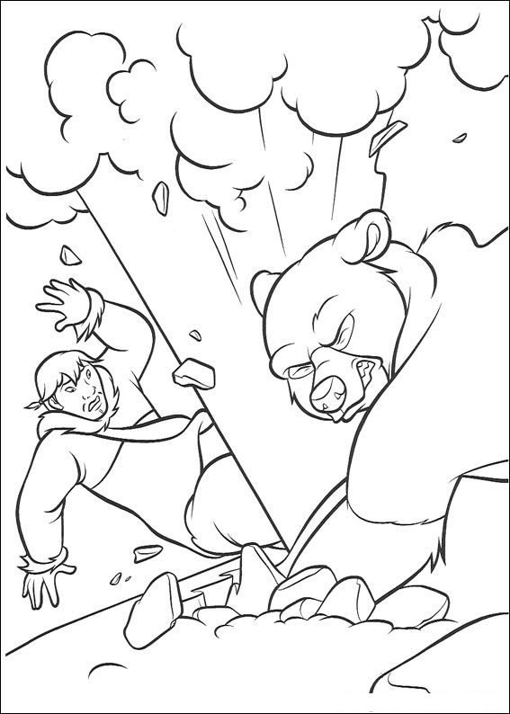 Brother Bear Fighting Coloring Page